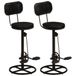 VidaXL Tabourets de bar - 2 pièces - Cuir de chèvre véritable - Noir