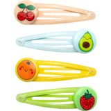 GRUSS & CO Haarspeldenset motief "fruit", cadeauset met 4 haarspelden, cadeau voor kinderverjaardag, schooltas, meisjes, 70108