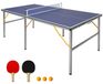 Table de tennis de table Milieu - Table de ping-pong Pliable - 182 x 91 cm - Cadre en aluminium - Avec filet et raquettes