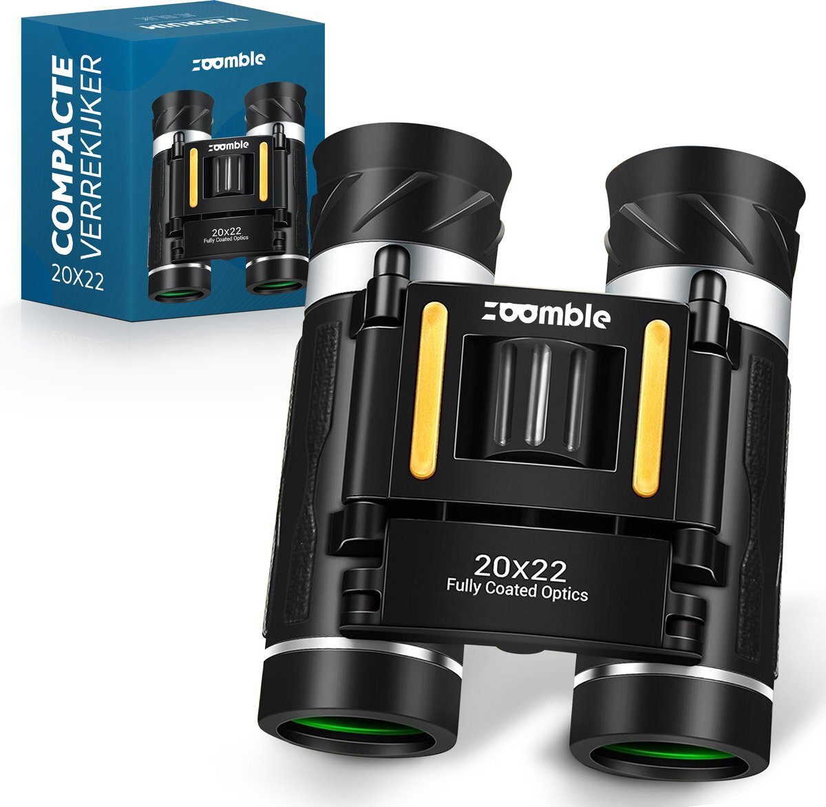 Zoomble Zoomble® Verrekijker inclusief Nekkoord en Draagtasje - 20x22 - Compact - Geschikt voor Vogelaars - Volwassenen & Kinderen - Verkijker