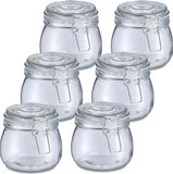 Zeller Voorraadpot/bewaarpot Alfie - 10x - 500 ml - glas - beugelsluiting - D11 x H11 cm