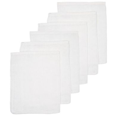Meyco Muslin Washcloths 6-Pack Uni White