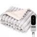 Auronic Elektrische Deken - 200 x 180cm - 2 Persoons Warmtedeken - 3 Warmtestanden - Verwarmingsdeken - Pluche - Grijs
