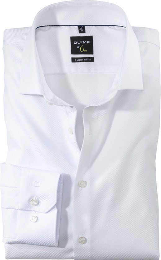 OLYMP No. Six Super Slim Fit Overhemd - Wit - Maat 36