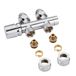 Robinet de radiateur équerre droit 3/4'' mâle chromé & adaptateurs multicouche 16mm
