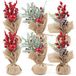 Solidchoice - Set van 6 Kleine Kunstkerstbomen voor Tafeldecoratie