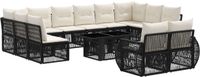 vidaXL Tuinbank Set Zwart Poly Rattan