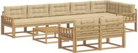 vidaXL Hoek loungeset 8 zitplaatsen Polyester Wit en Beige