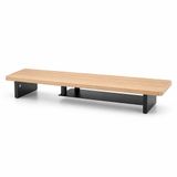 Stane Monitorstandaard – Monitor Verhoger – Beeldschermverhoger – Extra Breed 107 cm – Hout met Zwart Staal