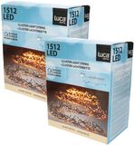 Luca Lighting Kerstverlichting - 2x - 1512 lampjes - afstandsbediening - warm wit - 9.7 m - clusterverlichting