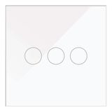 WESA Touch-dimmer van wit glas, inbouw, glazen behuizing met touchscreen, met montagemateriaal en led-display