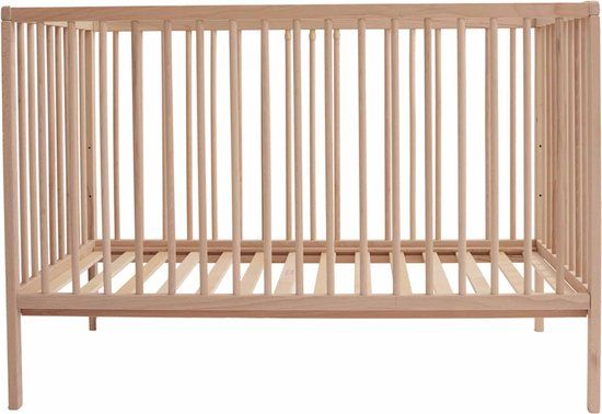 Prénatal Ledikant Elfin - Babykamer - Ronde spijl - Onbehandeld/Naturel - 60 x 120 cm