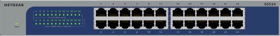 NETGEAR GS524 - Netwerkswitch - Unmanaged - 24 poorten - Gigabit - 19 inch rackmount