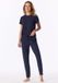 SCHIESSER Pantalon Dames Slips Effen Katoen/Elastaan 40-42 Donkerblauw