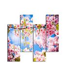 Homemania Wandafbeelding, motief: bloemen, 4 stuks, voor woonkamer, slaapkamer, meerkleurig, 76 x 0,3 x 50 cm, HM204PMDF254, MDF