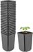 Garronda Set van 20 hoge vierkante kunststof kweekpotten met drainagegaten voor tuin (Zwart, 9 x 9 x 14 cm (0,8L)) GD-KW-HS