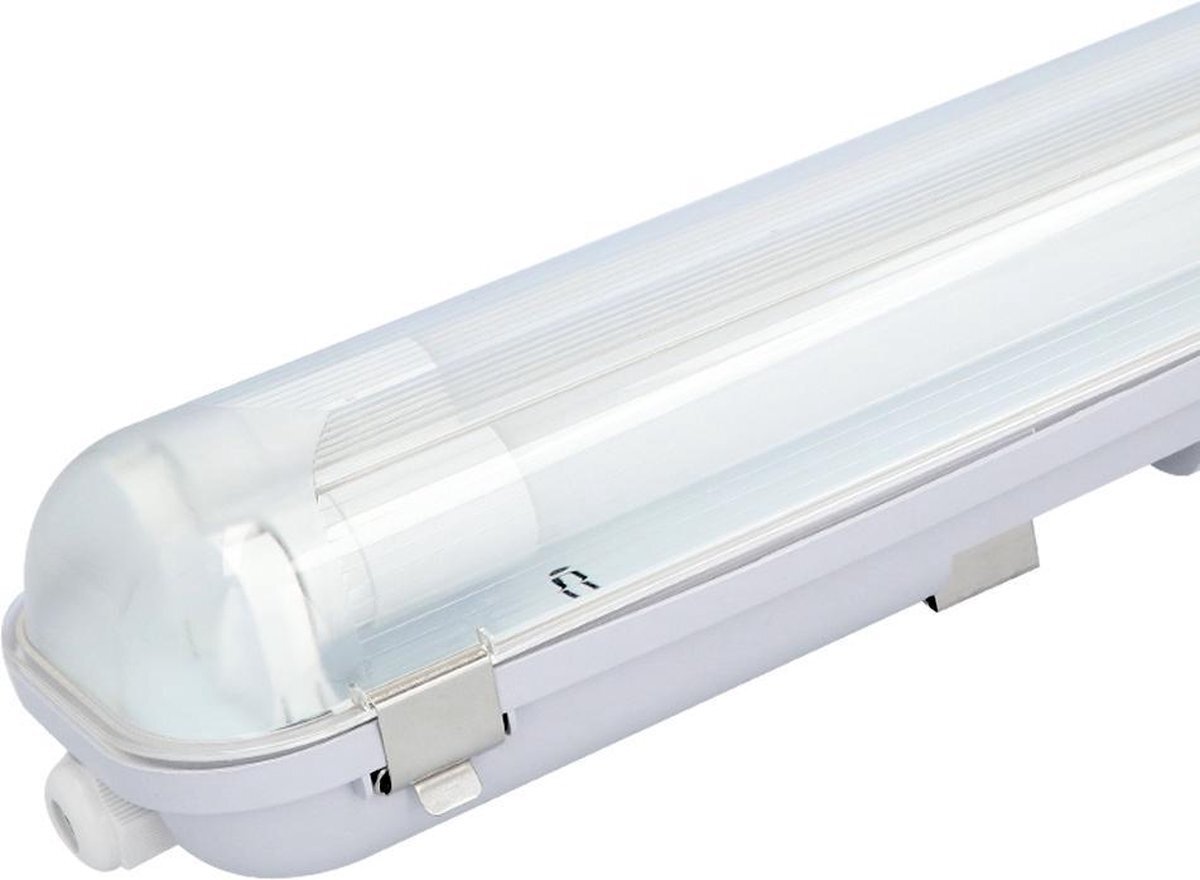 HOFTRONIC LED T8 TL Armatuur IP65 60 cm 6000K 9W 1980lm 110lm/W incl. flikkervrije LED buizen Koppelbaar