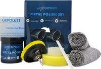 Auto Gepolijst Metal Polish Set – Chroompoets – Geschikt Voor RVS, Aluminium, Chroom & Koper – 180 Gr – 9 Delig – Verwijdert Oxidatie En Aanslag – Herstelt Glans – Chroom Poetsmiddel – Polijstset