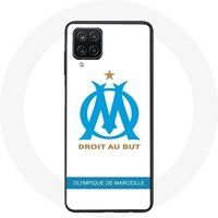 Maniacase Hoesje voor Samsung Galaxy A22 4G Olympique de Marseille Logo Witte Achtergrond