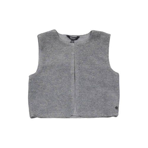Quapi gilet grijs melange rib gebreid