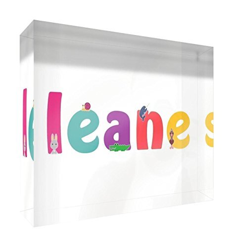 Little Helper Little helper herinnering deco acryl transparant gepolijst als diamantstijl illustratief bont met de naam meisjesnaam Leane 10,5 x 15 x 2 cm Grand