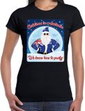 Bellatio Decorations Fout Australie Kerst t-shirt / shirt - Christmas in Australia we know how to party - zwart voor dames - kerstkleding / kerst outfit XS