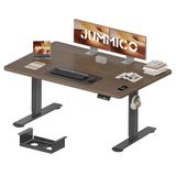 JUMMICO Bureau, in hoogte verstelbaar, elektrisch 140 x 70 cm, in hoogte verstelbaar bureau, ergonomische staande zitting, tafel, verstelbaar met 4-traps geheugenfunctie (walnoot)