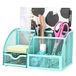 EXERZ bureau organizer 7 vakken metalen gaas pennenhouder turquoise