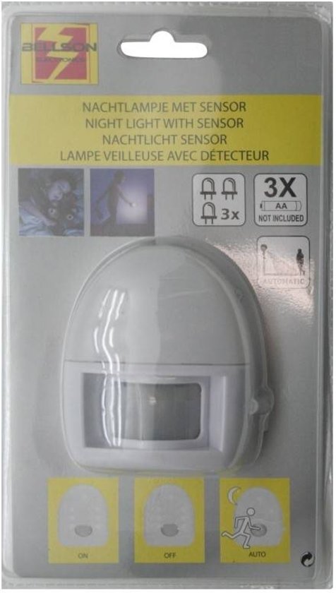 HOFFTECH Nachtlampje 2 in 1 Met Sensor Op Batterij