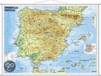Spanien Stiefel Spanien und Portugal physisch. Wandkarte