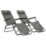 VidaXL Fauteuil de jardin en polyester gris