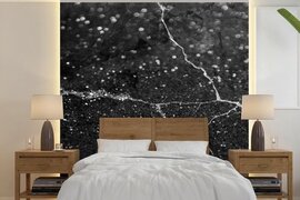 Nr1Wallpaper Behang - Fotobehang Marmer - Zwart - Zilver - Breedte 350 cm x hoogte 350 cm