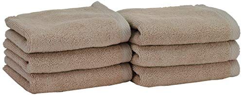 Heckett & Lane Bath Guest Towel, 100% Cotton, Taupe, 30 x 50 Cm, 6 Pieces