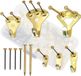 Markenlos Set van 62 Sterke Foto Hangers und Haken für das Aufhängen von Fotos, Spiegeln und Dekorationen bis 200 kg, Goldfarben