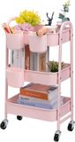 Ibenzoa® Drie-Vier Verdiepingen Metaal Trolley met Wielen - Multifunctionele Organizer