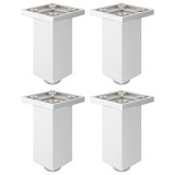 cyclingcolors 4 x meubelpoten 33 x 33 mm hoogte 60 mm van kunststof met verstelbaar 10 mm universeel voor bank, kast, keuken en badkamer, grijs