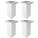 cyclingcolors 4 x meubelpoten 33 x 33 mm hoogte 60 mm van kunststof met verstelbaar 10 mm universeel voor bank, kast, keuken en badkamer, grijs