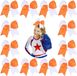 OEM Bol Haar Strikken - Paardenstaart Houder - Sport Cheerleading - Handgemaakt Ontwerp - 8 inch Breed - Oranje Wit