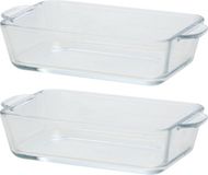 Cosy&Trendy Rechthoekige glazen ovenschaal - 2 stuks - 500 ml - Transparant