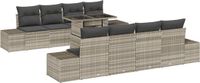 vidaXL Tuinbank Set Lichtgrijs Polyrattan