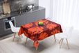 Bonamaison Tafelkleed, Anti-Mold, Sneldrogend, Waterdicht, 100% Polyester Tafellaken, Oranje Bordeaux, 140 x 140 Cm