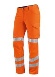 BP Damesbroek met hoogzichtbare details, maat 54, Warnorange, Gestreept
