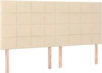 vidaXL Hoofdbord crème 160x5x118/128 cm stof