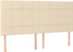 vidaXL Hoofdbord crème 160x5x118/128 cm stof