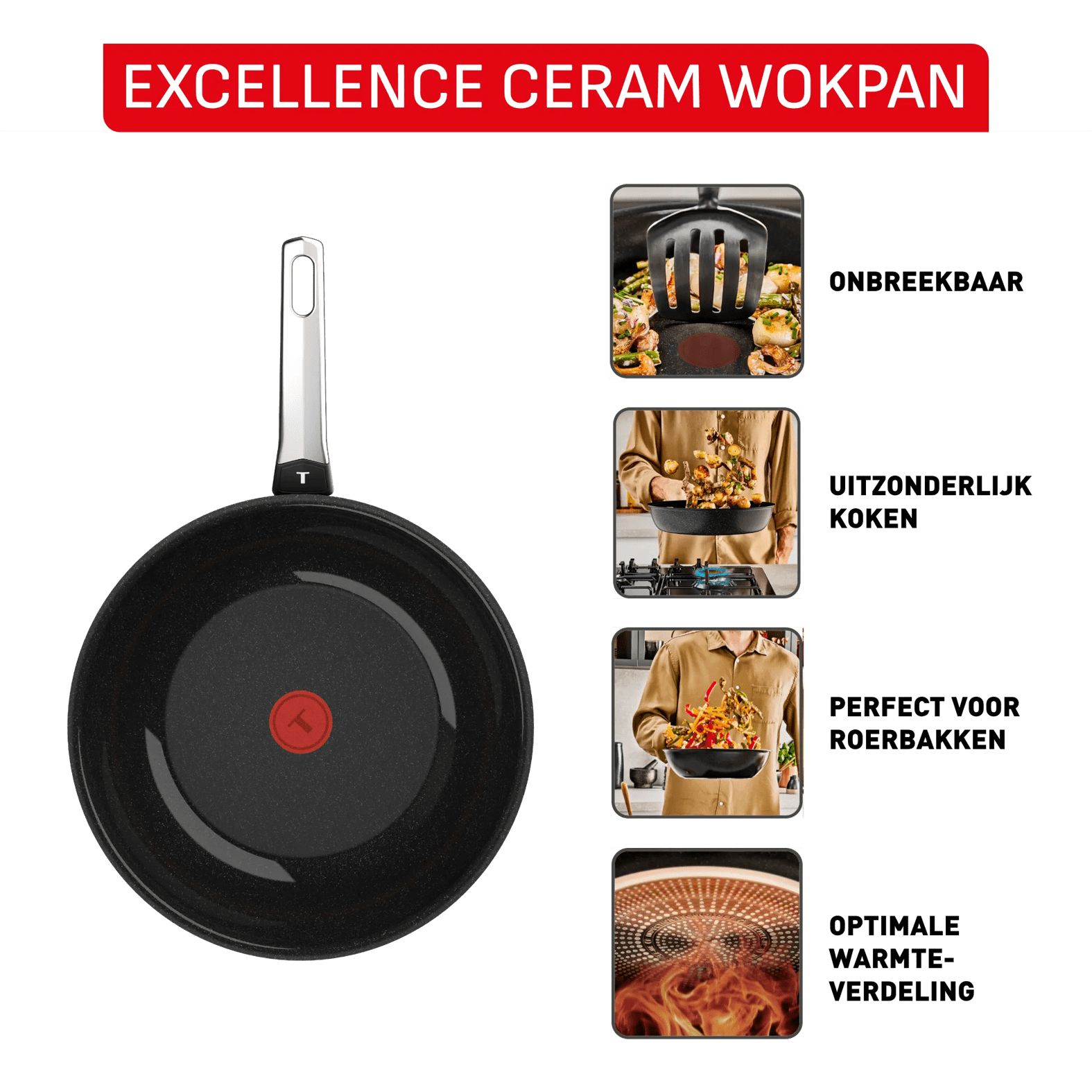 Tefal Excellence Ceram Wokpan - 28 cm