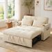 HAUSS SPOLE Slaapbank - Multifunctionele Bedbank - Met 3 Standen Rugleuning, Bekerhouders En Kussens - Voor Woonkamer En Heimbioscoop - Velvet Beige