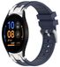 Wigento Samsung Galaxy Watch FE 40mm: siliconen horlogeband met snelsluiting, zilveren gesp, vervanging, donkerblauw