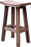 Tabouret de bar en tronc d'arbre, assise creuse, 50x30x75