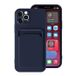 XDAG iPhone SE (2020) Kaarthouder Hoesje - Wallet Card Slot Cover Blauw