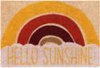 Merkloos Relaxdays deurmat hello sunshine - 40 x 60 cm - kokos - antislip - weerbestendig - kleurrijk